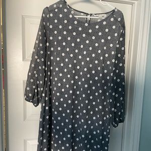 Grey dress with white dots